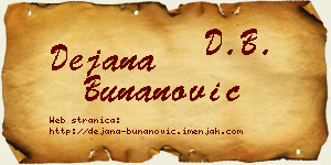 Dejana Bunanović vizit kartica